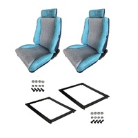 Autotecnica Holden Commodore VN Blue Two-Tone Sports Seat & Rails Combo