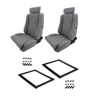 Autotecnica Holden Commodore VN Grey Cloth Lumbar Support Sports Seat & Rails Combo