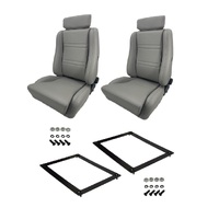 Autotecnica Holden Commodore VN Grey PU Leather Twin Adjust Sports Seat & Rails Combo