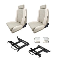 Autotecnica Nissan Silvia S13 Beige Two-Tone Sports Seat & Rails Combo