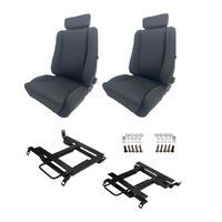 Autotecnica Nissan Silvia S13 Black PU Leather Sports Seat & Rails Combo