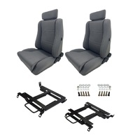 Autotecnica Nissan Silvia S13 Grey Cloth Sports Seat & Rails Combo