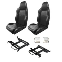 Autotecnica Nissan Silvia S13 High Back Leather Seat & Rails Combo