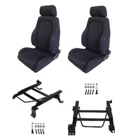 Autotecnica Nissan Navara D22 Black Adventurer Cloth Seat & Rails Combo