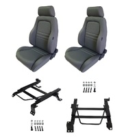 Autotecnica Nissan Navara D22 Grey Adventurer Cloth Seat & Rails Combo