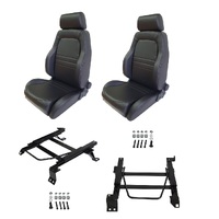 Autotecnica Nissan Navara D22 Black Leather Adventurer S1 Seat & Rails Combo