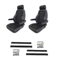 Autotecnica Nissan Patrol GQ 1987-1996 Black Leather Adventurer S4 Seat & Rails Combo