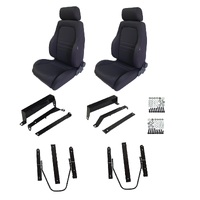 Autotecnica Nissan Patrol GU Black Adventurer Cloth Seat & Rails Combo