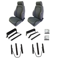 Autotecnica Nissan Patrol GU Grey Adventurer Cloth Seat & Rails Combo