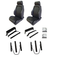 Autotecnica Nissan Patrol GU Black Leather Adventurer S1 Seat & Rails Combo