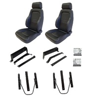 Autotecnica Nissan Patrol GU Black Leather Adventurer S3 Seat & Rails Combo