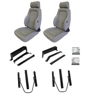 Autotecnica Nissan Patrol GU Grey Leather Adventurer S3 Seat & Rails Combo