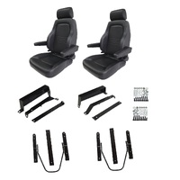 Autotecnica Nissan Patrol GU Black Leather Adventurer S4 Seat & Rails Combo