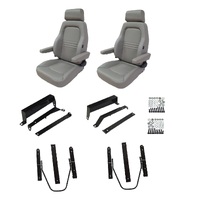 Autotecnica Nissan Patrol GU Grey Leather Adventurer S4 Seat & Rails Combo