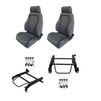 Autotecnica Toyota Hilux 1988-1997 4x4 Grey Adventurer Cloth Seat & Rails Combo