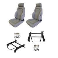 Autotecnica Toyota Hilux 1988-1997 4x4 Grey Leather Adventurer S3 Seat & Rails Combo