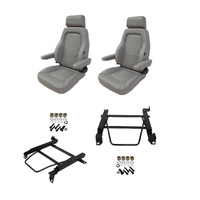 Autotecnica Toyota Hilux 1988-1997 4x4 Grey Leather Adventurer S4 Seat & Rails Combo