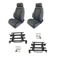 Autotecnica Toyota Hilux RZN Series 1998-2005 Grey Adventurer Cloth Seat & Rails Combo