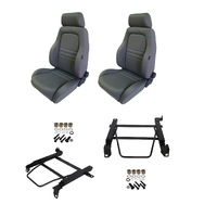 Autotecnica Toyota Landcruiser 80 Series 1990-1992 Grey Adventurer Cloth Seat & Rails Combo