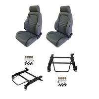 Autotecnica Toyota Landcruiser 100 Series 1998-2007 Grey Adventurer Cloth Seat & Rails Combo