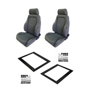 Autotecnica Toyota Landcruiser 75 Series Ute Grey Adventurer Cloth Seat & Rails Combo