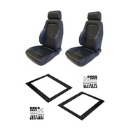 Autotecnica Toyota Landcruiser 75 Series Ute Black Leather Adventurer S3 Seat & Rails Combo