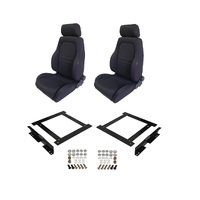 Autotecnica Toyota Landcruiser 70 Series Wagon Black Adventurer Cloth Seat & Rails Combo