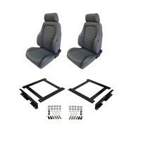 Autotecnica Toyota Landcruiser 70 Series Wagon Grey Adventurer Cloth Seat & Rails Combo