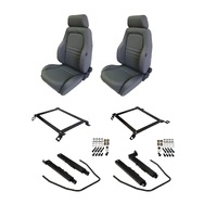 Autotecnica Toyota Hilux 2007-2014 Grey Adventurer Cloth Seat & Rails Combo