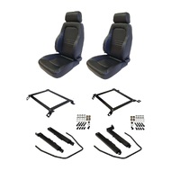 Autotecnica Toyota Hilux 2007-2014 Black Leather Adventurer S3 Seat & Rails Combo