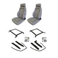 Autotecnica Toyota Hilux 2007-2014 Grey Leather Adventurer S3 Seat & Rails Combo