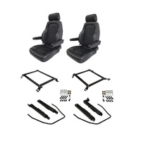 Autotecnica Toyota Hilux 2007-2014 Black Leather Adventurer S4 Seat & Rails Combo