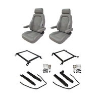 Autotecnica Toyota Hilux 2007-2014 Grey Leather Adventurer S4 Seat & Rails Combo