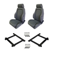 Autotecnica Jeep Wrangler JK 4-Door Grey Adventurer Cloth Seat & Rails Combo