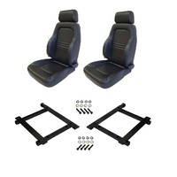 Autotecnica Jeep Wrangler JK 4-Door Black Leather Adventurer S3 Seat & Rails Combo