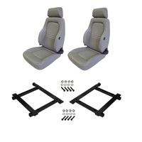 Autotecnica Jeep Wrangler JK 4-Door Grey Leather Adventurer S3 Seat & Rails Combo