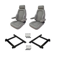 Autotecnica Jeep Wrangler JK 4-Door Grey Leather Adventurer S4 Seat & Rails Combo