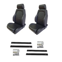 Autotecnica Holden Rodeo RA Black Leather Adventurer S1 Seat & Rails Combo