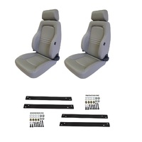 Autotecnica Holden Rodeo RA Grey Leather Adventurer S3 Seat & Rails Combo