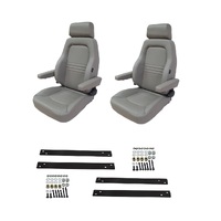 Autotecnica Holden Rodeo RA Grey Leather Adventurer S4 Seat & Rails Combo