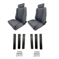 Autotecnica Holden Commodore VB Grey Cloth Sports Seat & Rails Combo