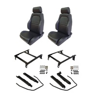 Autotecnica Mitsubishi Triton ML Black Leather Adventurer S1 Seat & Rails Combo