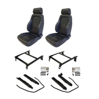 Autotecnica Mitsubishi Triton ML Black Leather Adventurer S3 Seat & Rails Combo