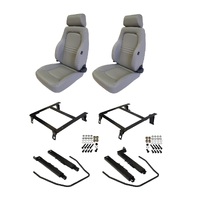 Autotecnica Mitsubishi Triton ML Grey Leather Adventurer S3 Seat & Rails Combo