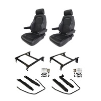 Autotecnica Mitsubishi Triton ML Black Leather Adventurer S4 Seat & Rails Combo