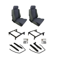 Autotecnica Mitsubishi Triton ML Grey Leather/Fabric Adventurer S5 Seat & Rails Combo